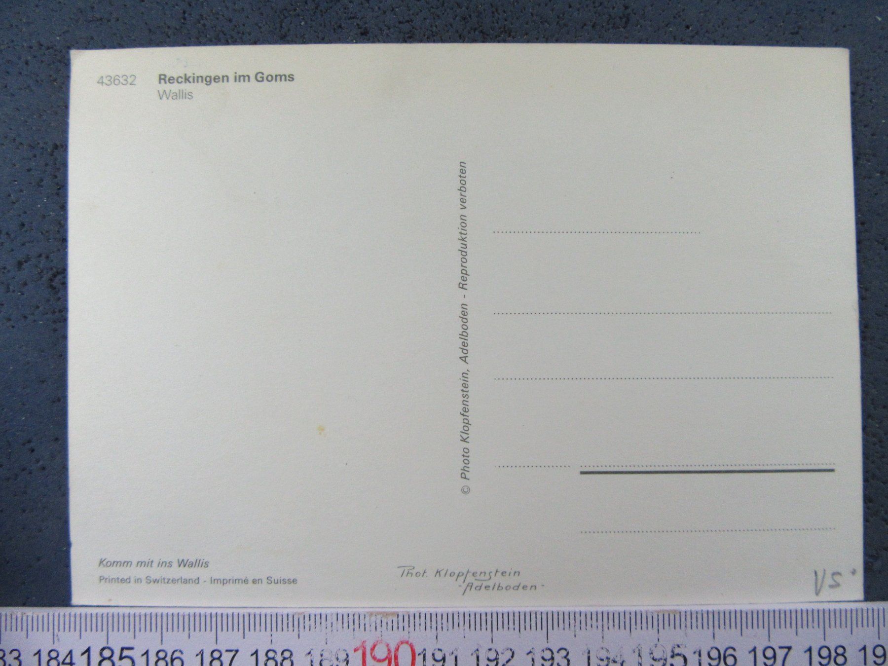 Cartoline postali: RECKINGEN GOMS VS AK – Usato da Ettingen venduto da Hausi4711 1