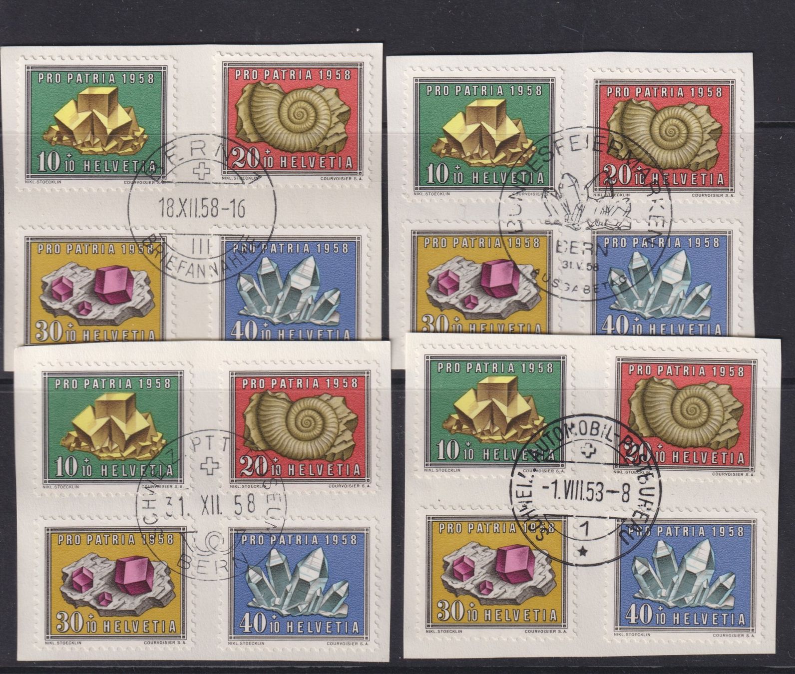 Alle Briefmarken: Pro Patria 1958 – Gebraucht aus Bellach von qsearch