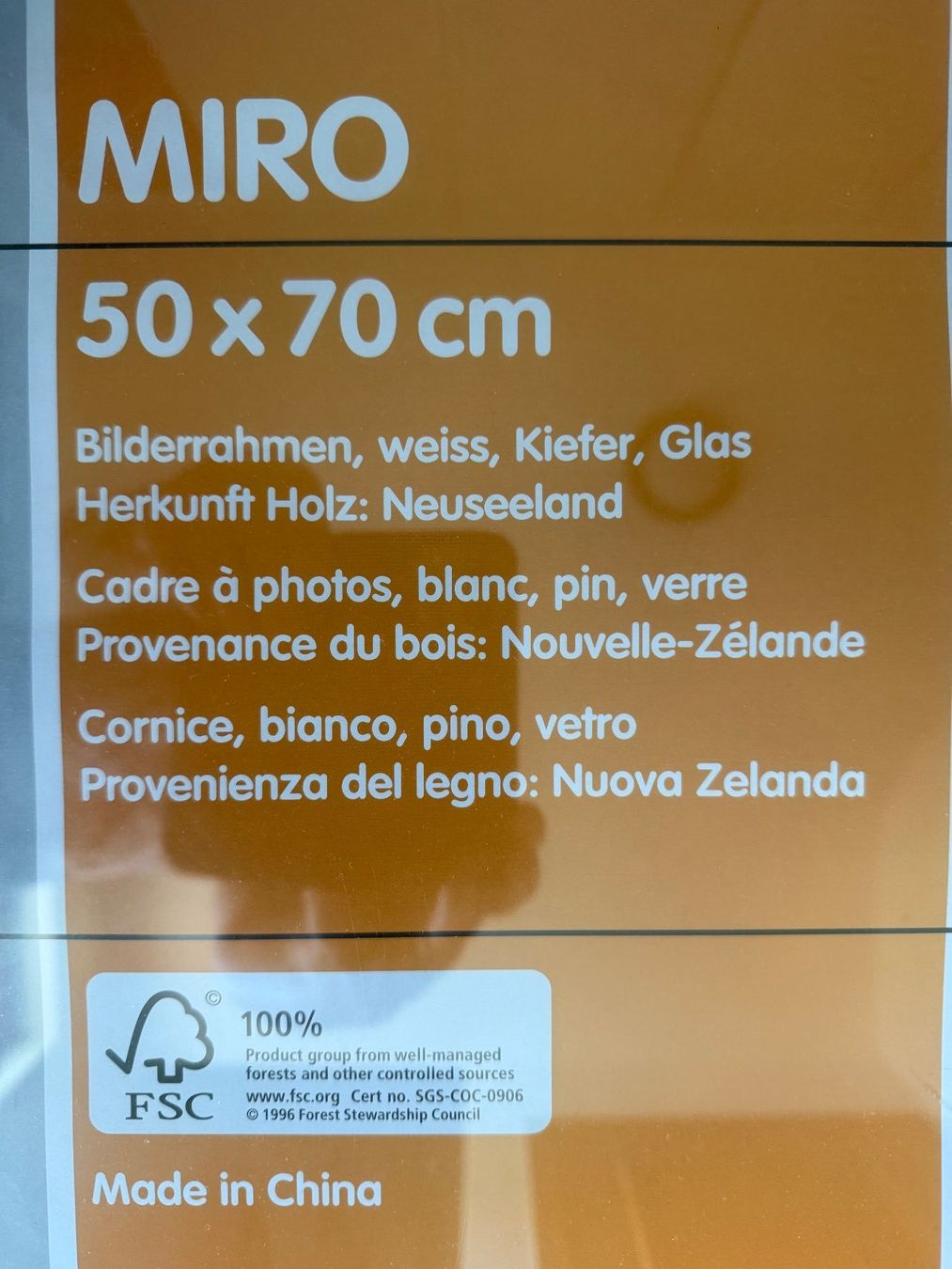Micasa Cornici: Bilderrahmen Holz weiss  mit Glas  50 x 70 cm – Nuovo e nell'imballaggio originale da Subingen venduto da ArtBead 1