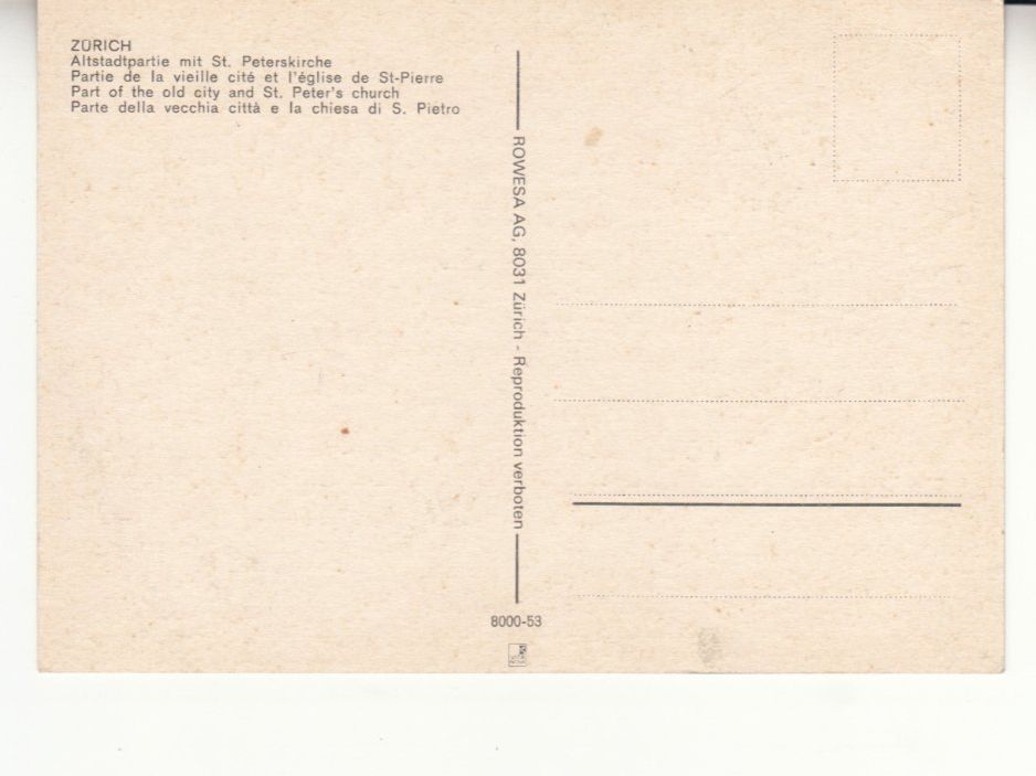 Cartoline postali: Zürich ca. 1960 – Usato da Bürglen TG venduto da StampGraf 1