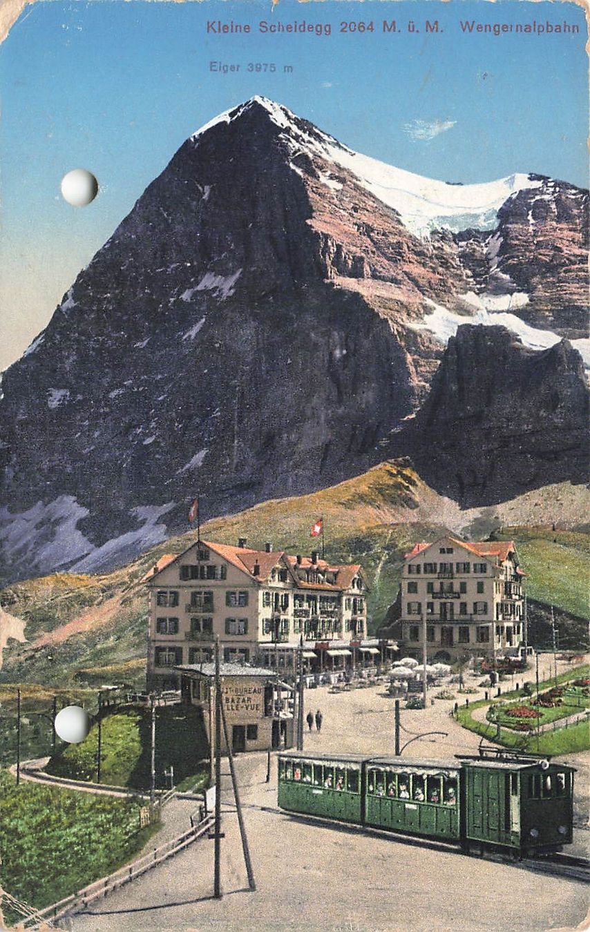 Cartoline postali: Kleine Scheidegg BE Wengernalpbahn Eiger zug – Usato da Biasca venduto da Blenio71