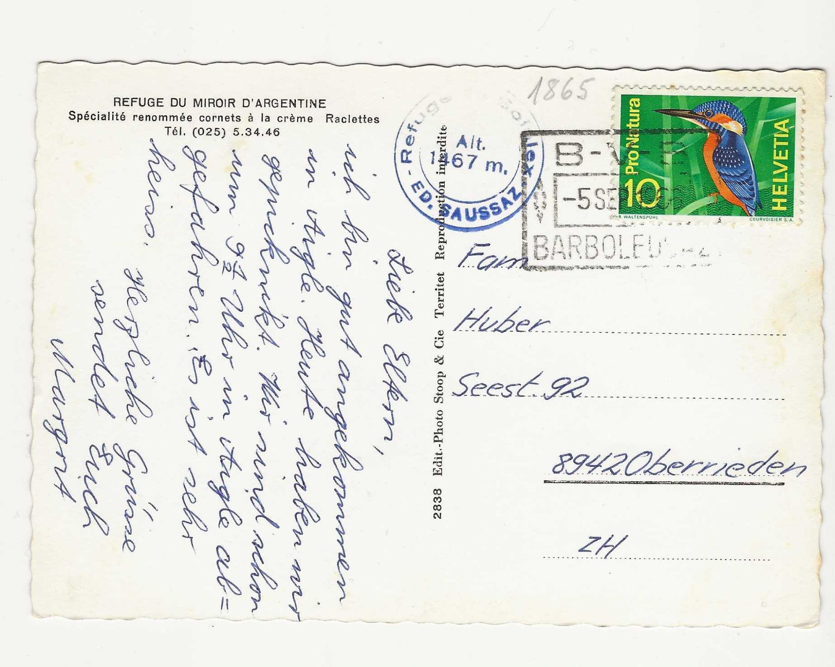 Cartoline postali: BARBOLEUSAZ  LES DIABLERETS   VD – Usato da Küttigen venduto da rol_hk98 1