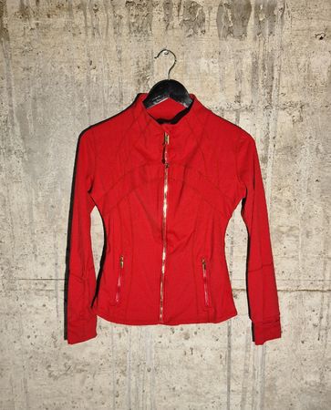 Lululemon Define Jacket Gr.6 /EU 38 Rot Gold Zip Top Zustand