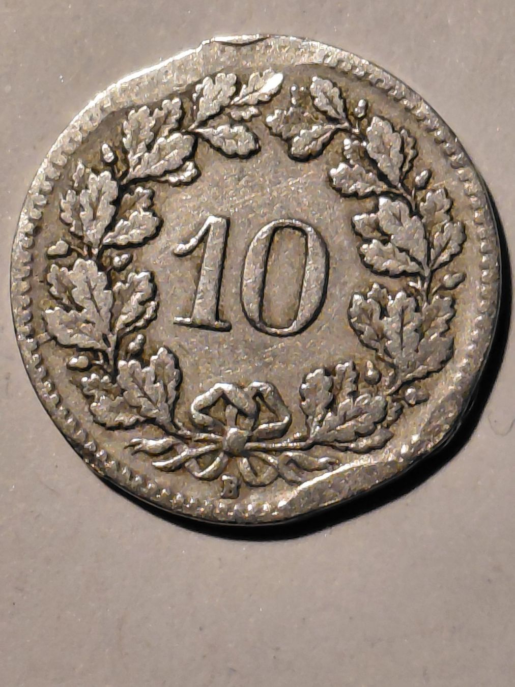 Tutti le monete: RARE,10 rappen 1920 B_Pièce  Fautée – Difettoso da Daillens venduto da pet_y6gr 1