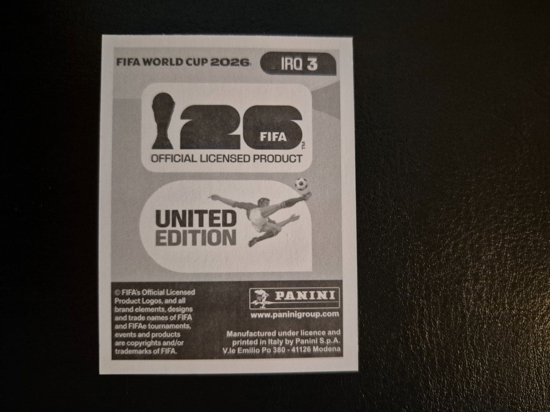 Panini Carte collezionabili: Panini WM 26 IRQ 3 – Nuovo (secondo la descrizione) da Rorschacherberg venduto da AJ3108 1