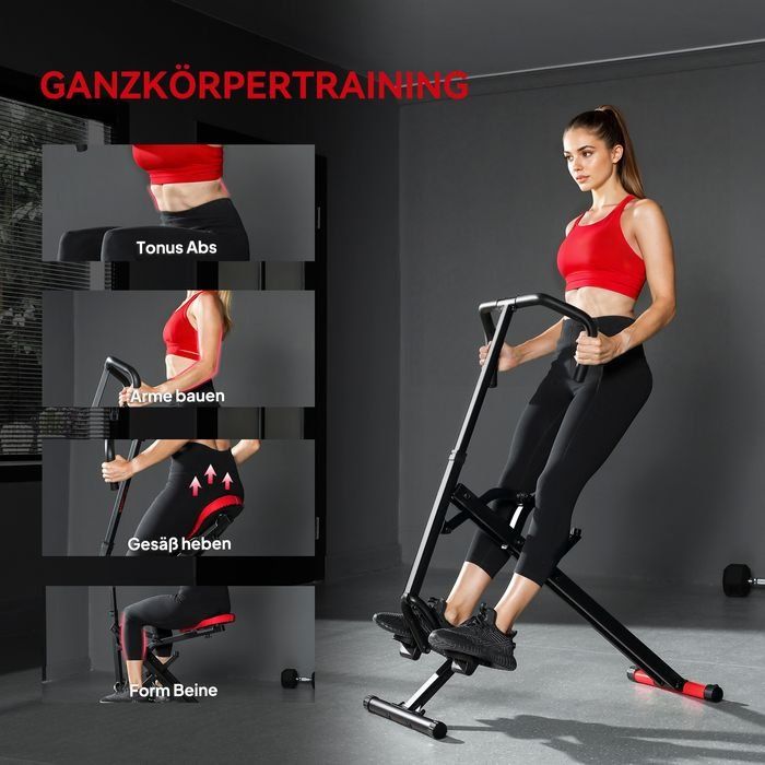 Hometrainer: Trainingsmaschine, verstellbar, klappbar, Rot B-Ware – Nuovo (secondo la descrizione) da Bottighofen venduto da swisshandel24 8