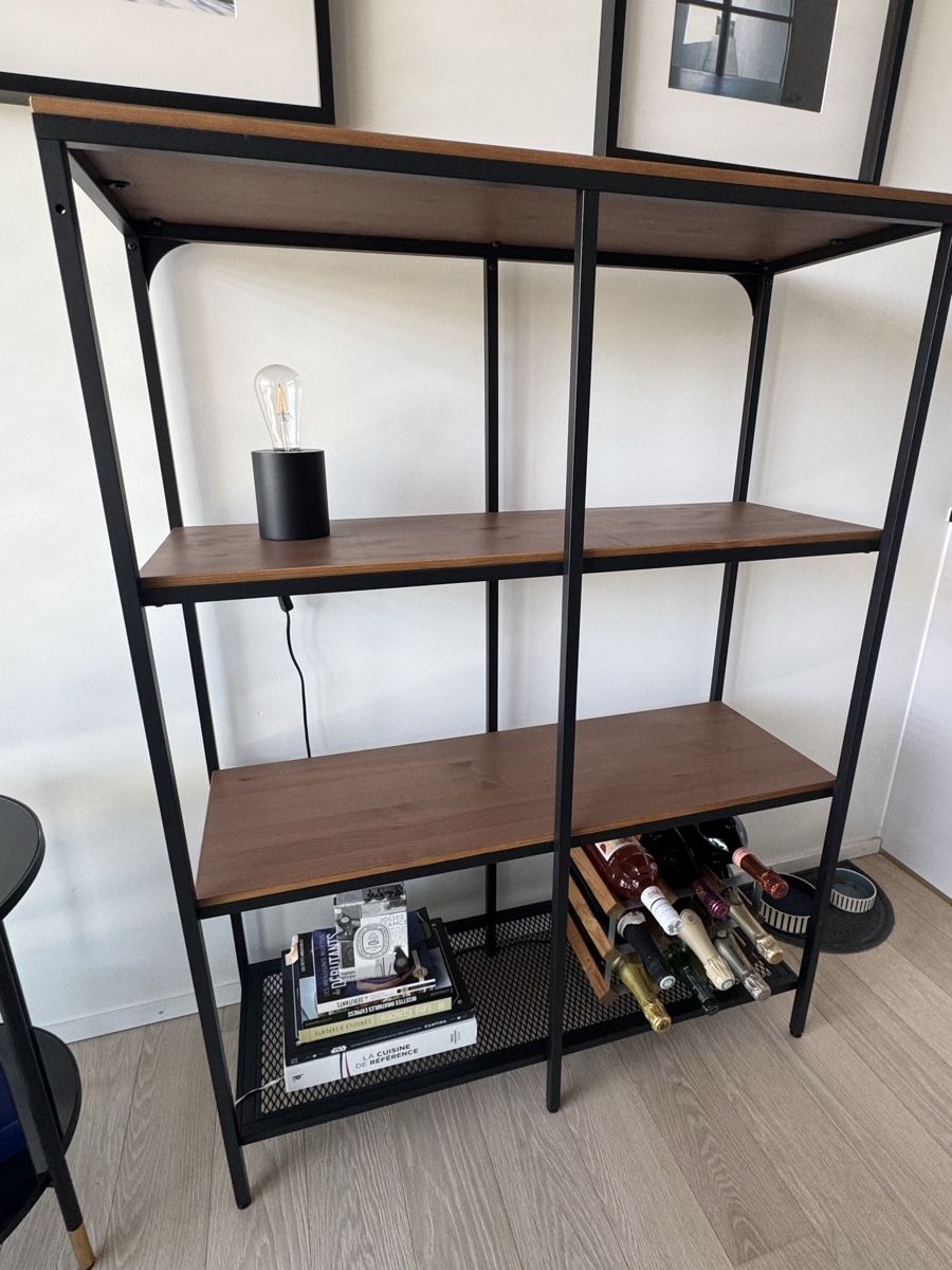 Ikea Scaffali: Bibliothèque bois et métal noir 4 étagères – Usato da Pully venduto da els_gbk2