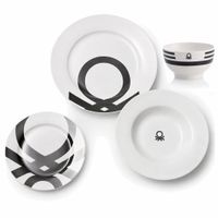 NEU Benetton Geschirr Set 18tlg + 4 Schalen Porzellan