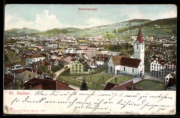 Ansichtskarten: AK St. Gallen, Generalansicht – Gebraucht aus Berlin von bartko-reher