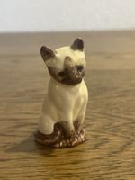 Keramikfigur Katze Siam, klein, handbemalt, guter Zustand
