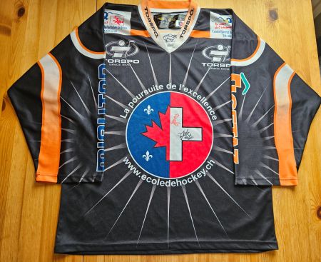 Ecole de Hockey Trikot signiert Gr. L Schweiz Kanada Schule