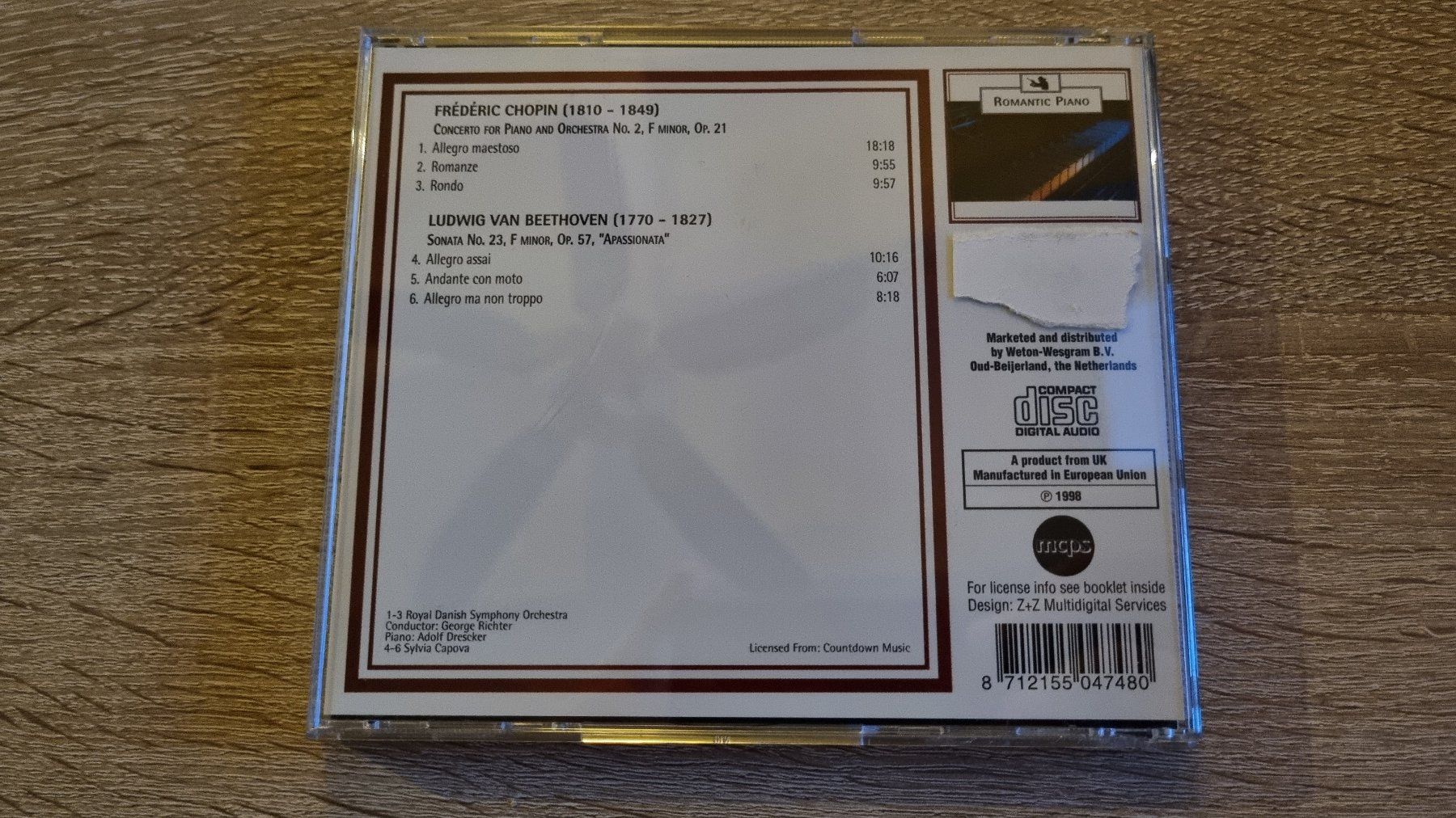 CD: Chopin & Beethoven - Romantic Piano – Usato da Hagenbuch ZH venduto da lecterr55 2