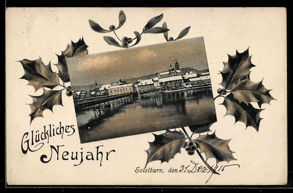 Cartoline postali: AK Solothurn, Stadtansicht mit Brücke – Usato da Berlin venduto da bartko-reher