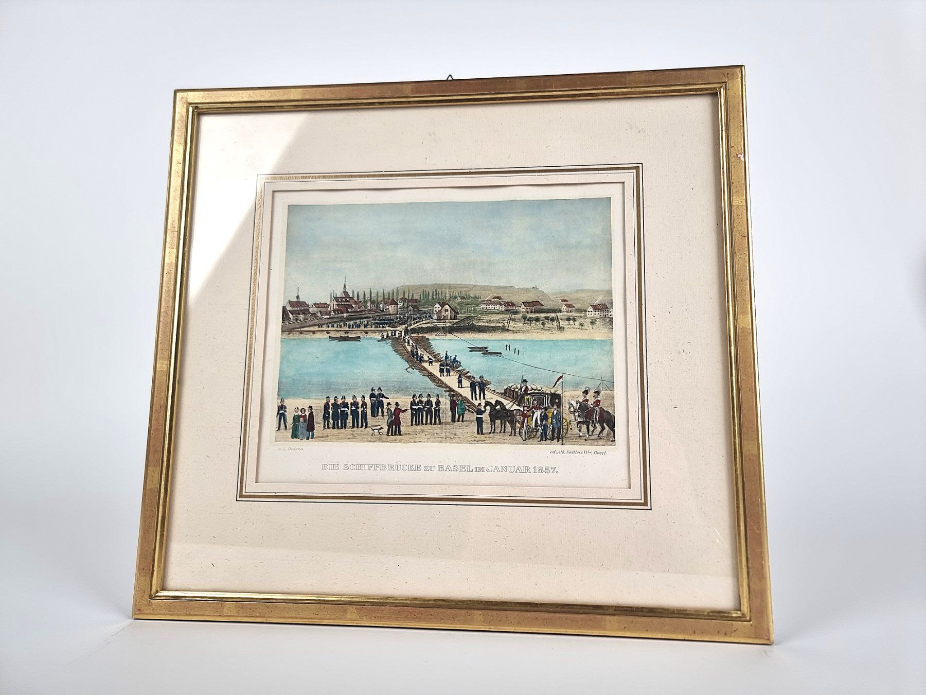 Foto & Immagini: Die Schiffsbrücke zu Basel 1857 Bild – Usato da Urtenen-Schönbühl venduto da Restwert_Schoenbuehl
