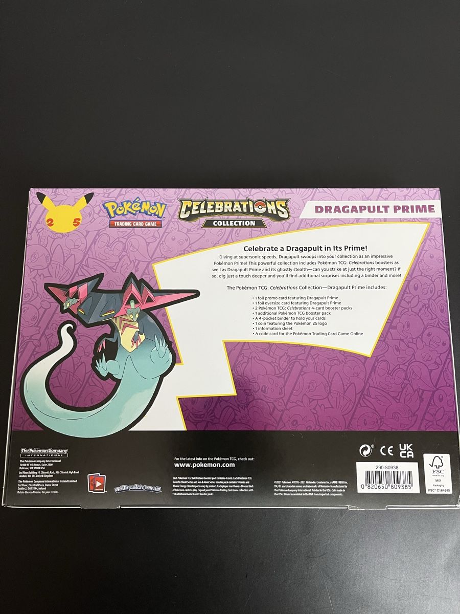 Pokémon Carte collezionabili: Pokemon Pack Celebrations Dragapult Prime NEW – Nuovo e nell'imballaggio originale da Les Avanchets venduto da lunedeneige.shop 3