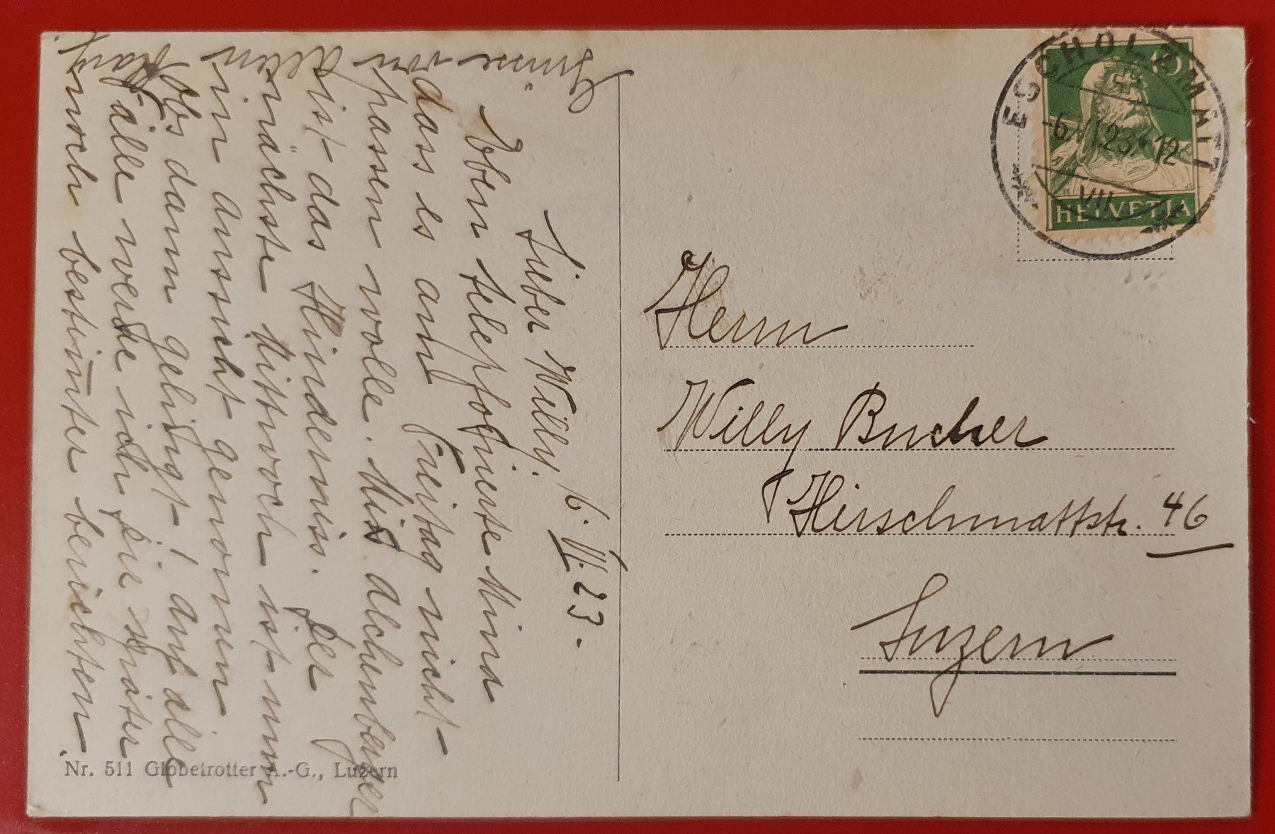 Ansichtskarten: Escholzmatt 1923 – Gebraucht aus Kreuzlingen von Rschweiz1 1