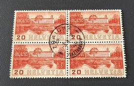 Viererblock Vollstempel Zürich briefmarke