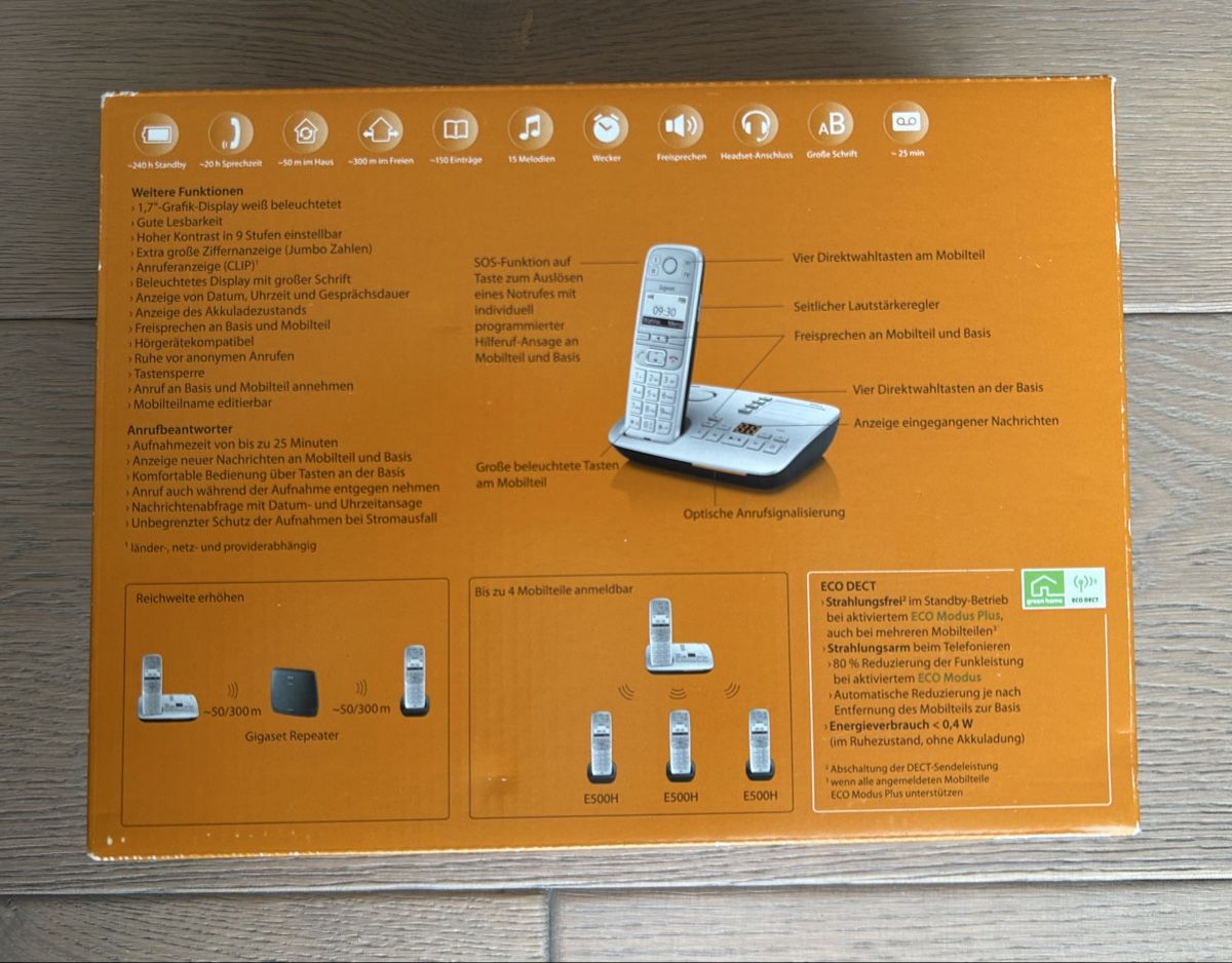Gigaset Telefoni: Gigaset E365 Schnurlostelefon mit Anrufbeantworter – Usato da Richterswil venduto da giacometti222 3
