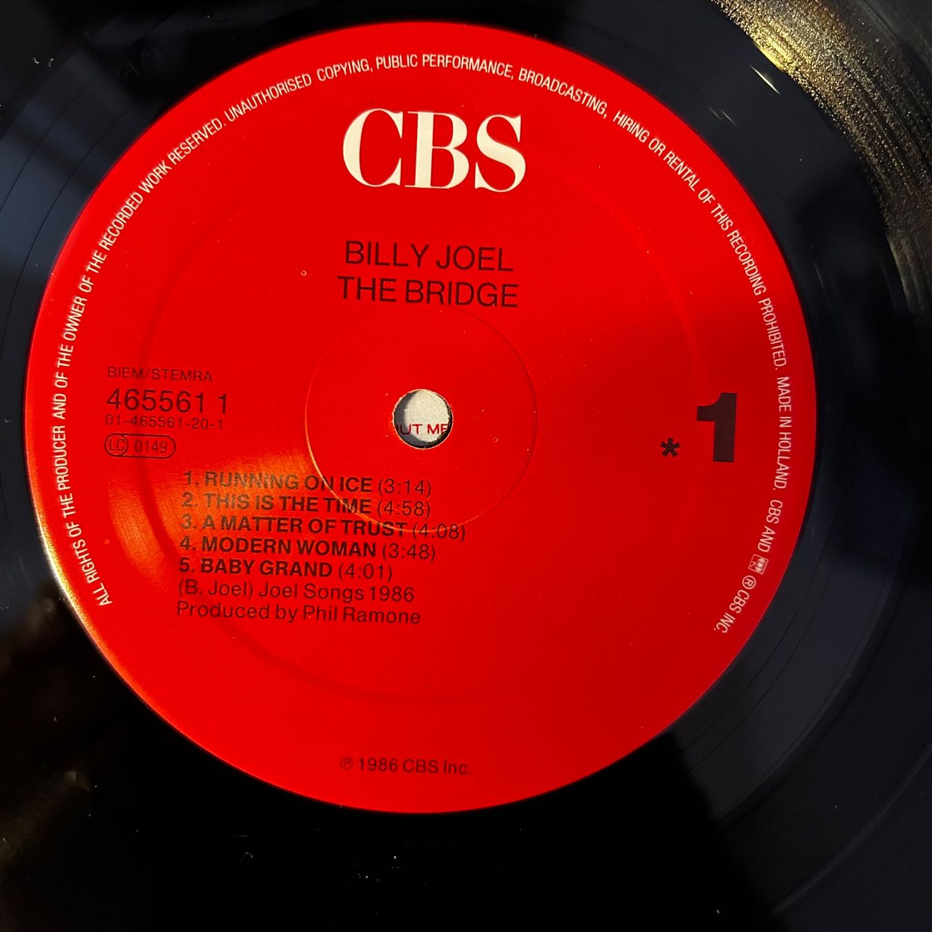 Dischi in vinile: Billy Joel - The Bridge, Vinyl LP, CBS Records – Usato da Aesch BL venduto da BernisFlomi 2
