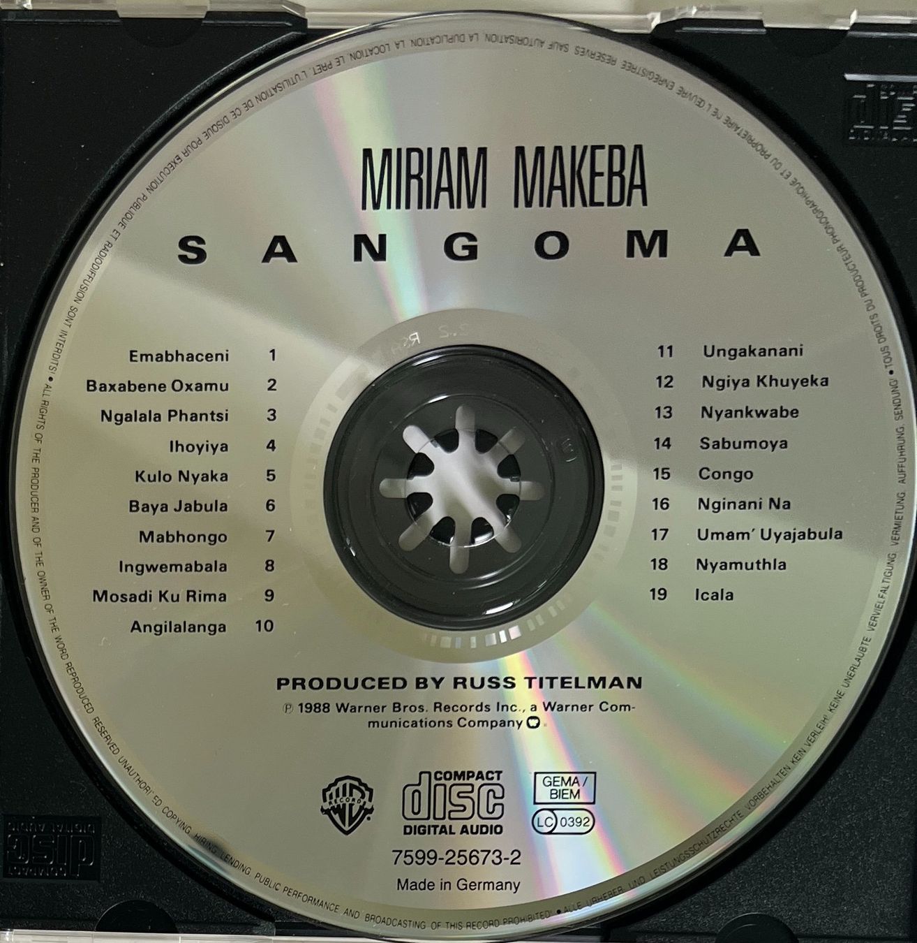CDs: MIRIAM MAKEBA / Sangoma – D'occasion à Bischofszell par kustavi 2