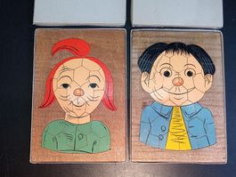 2x Holzpuzzle Max und Moritz - Puzzle aus Holz