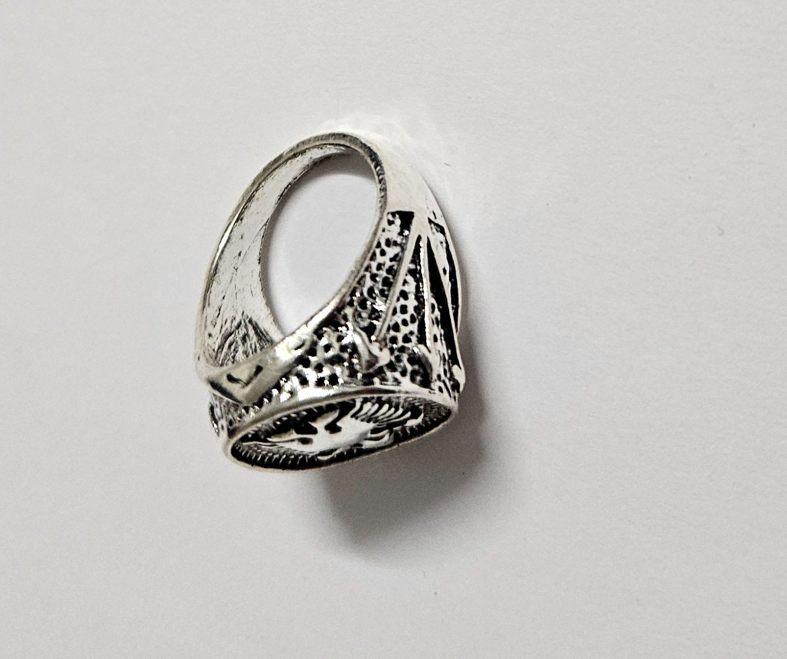 Anelli: Ring mit albanischem Adler chrom / silbrig Gr. US 10 – Nuovo e nell'imballaggio originale da Kreuzlingen venduto da RahMal 1