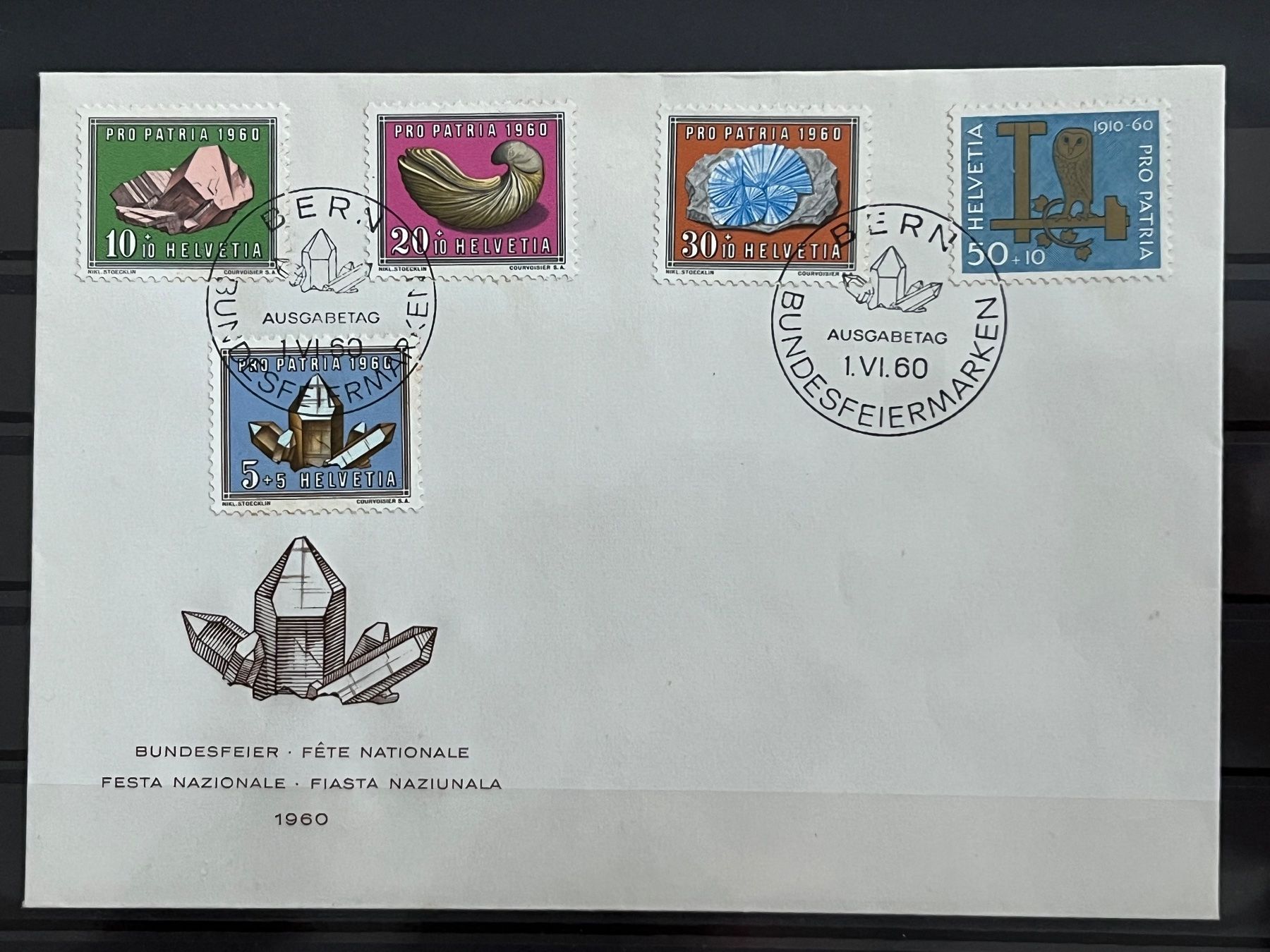 Alle Briefmarken: Pro Patria 1960, Ausgabetag – Gebraucht aus Romanshorn von luxcollect