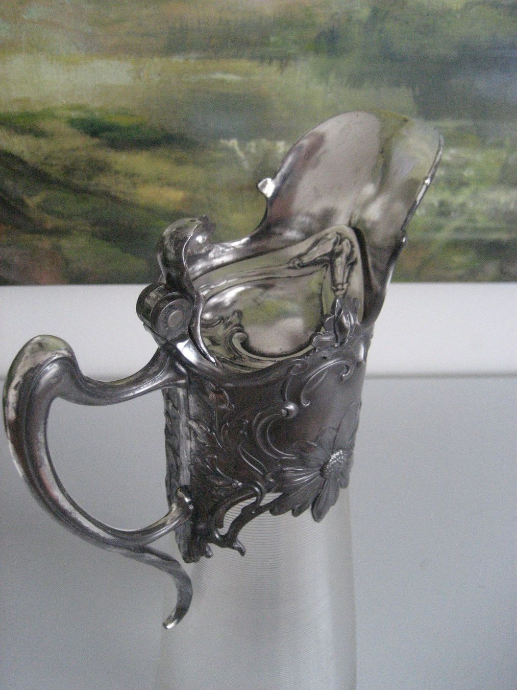 WMF Caraffe: WMF Jugendstil Karaffe Glas versilbert Antik – Usato da Rieden SG venduto da severem13 2