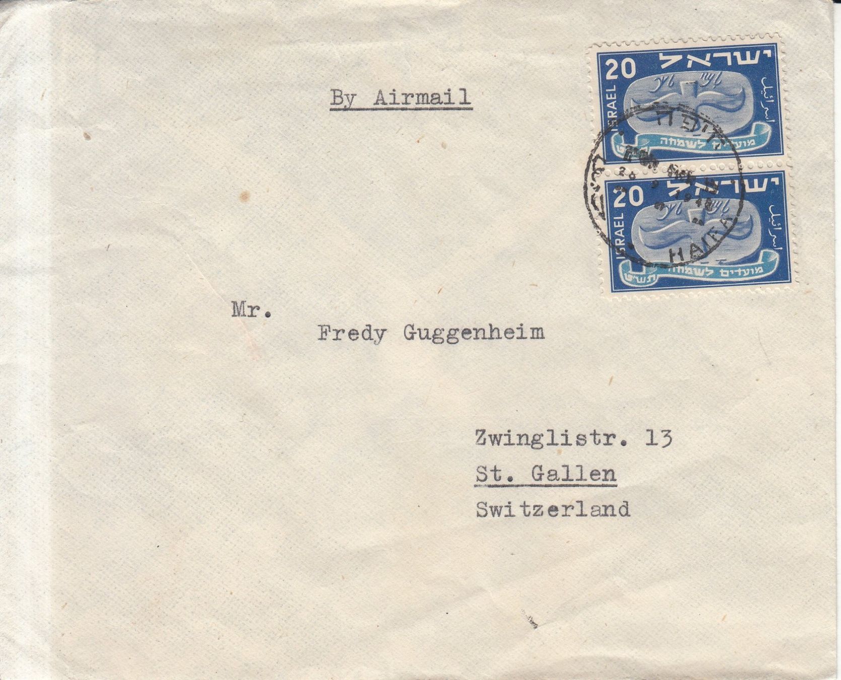 Alle Briefmarken: Israel - St. Gallen 4 Briefe 1948/49 – Gebraucht aus Bürglen TG von StampGraf 5