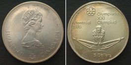 KANADA 5 Dollars 1974, OLYMPIA MONTREAL, Silber unz