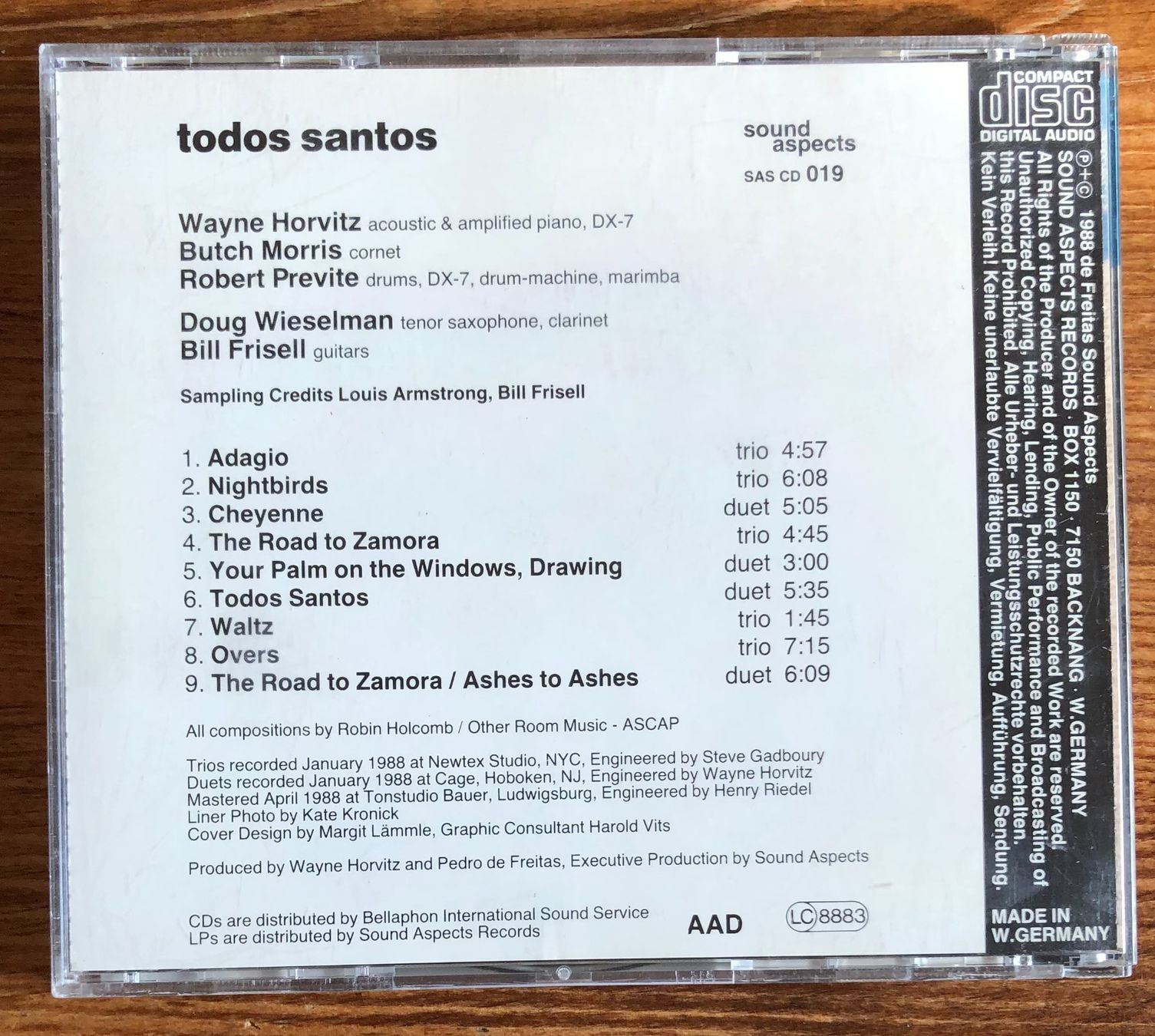 CD: Horwitz / Morris / Previte - Play Holcomb, Todos Santos CD – Usato da Luzern venduto da Schlafenicht00 1