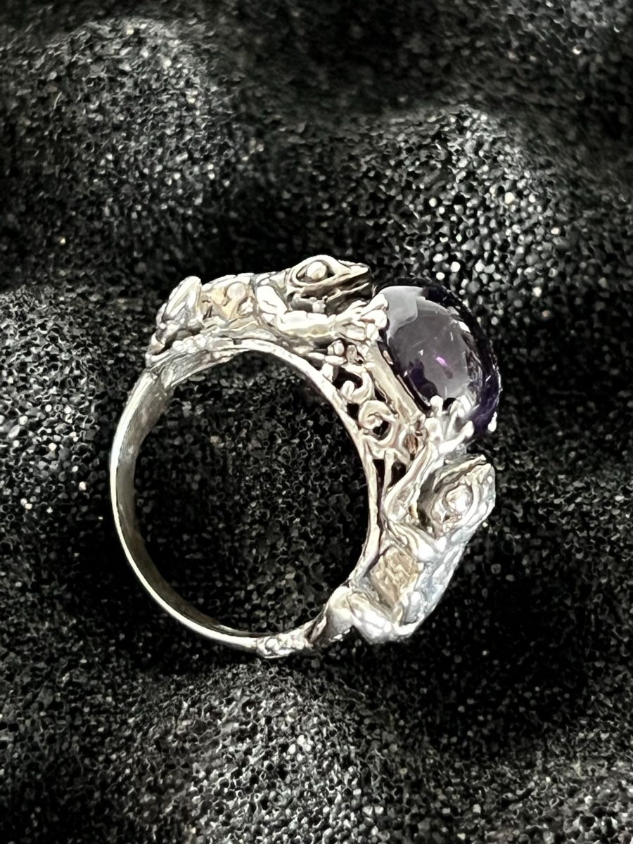 Anelli: Silver Amethyst Frog Ring Silber 925 Frosch Amethyst Ring – Nuovo (secondo la descrizione) da Moehlin venduto da Balirain 9