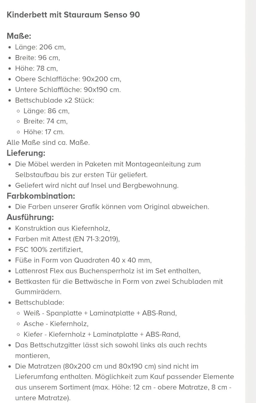 Betten: Kinderbett Senso neu und originalverpakt – Neu und originalverpackt aus Wallisellen von Wallisellen77 5