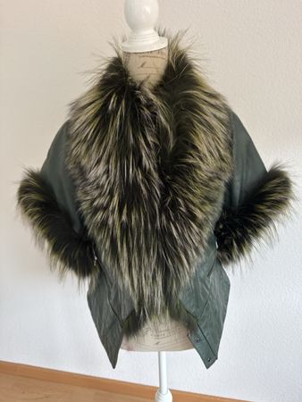 Pelzweste Prima Pelle Echtleder grün Gr.36