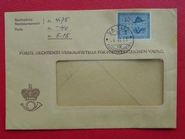 1953 Nr.262: Ersttagsbrief Liechtenstein: Vaduz-HORW (LU) 80