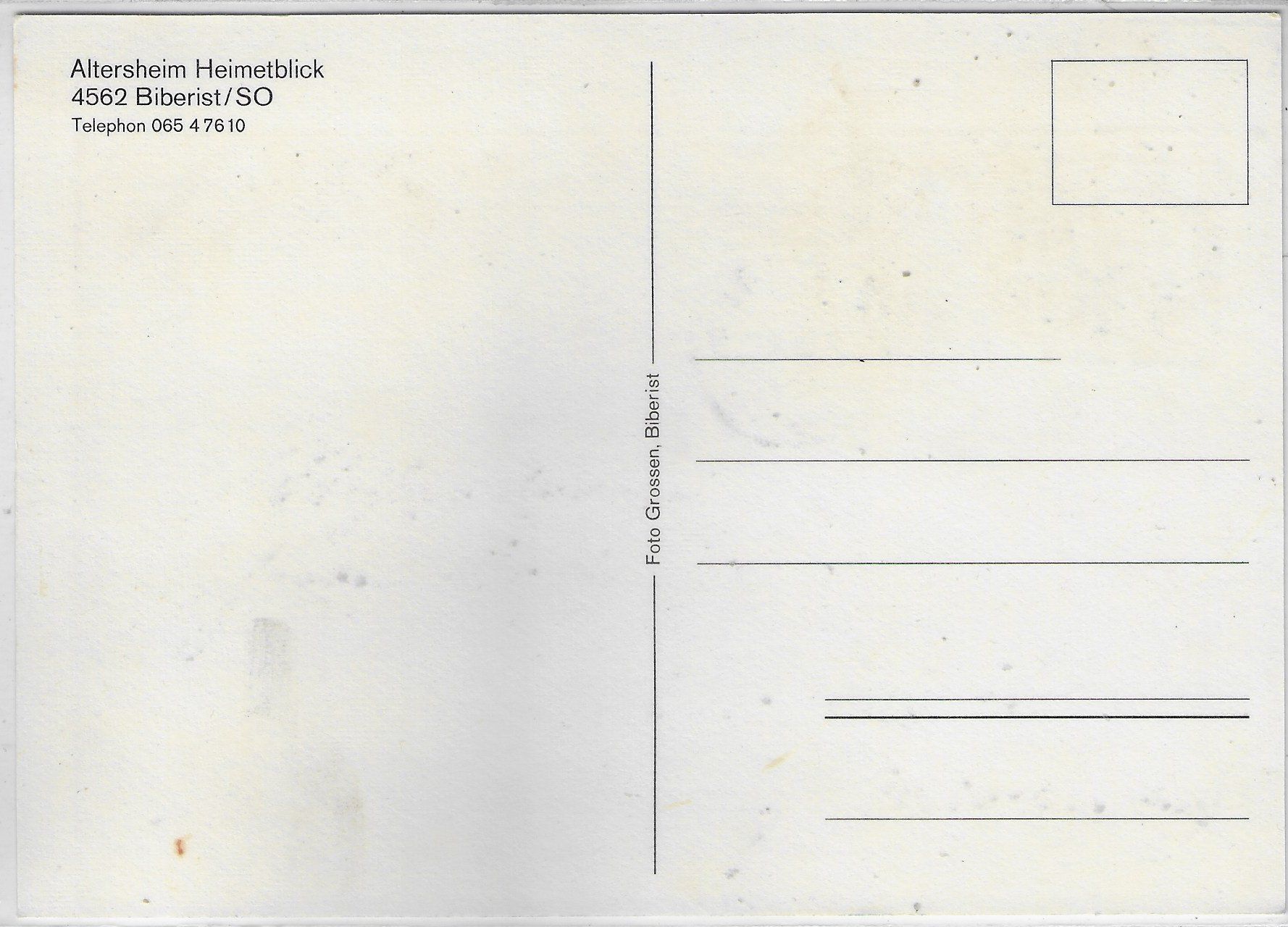 Cartoline postali: Altersheim Heimetblick - Biberist SO – Usato da Ettingen venduto da Kartenplanet 1