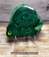 Malachit Scheibe auf Acryl Ständer 193g
