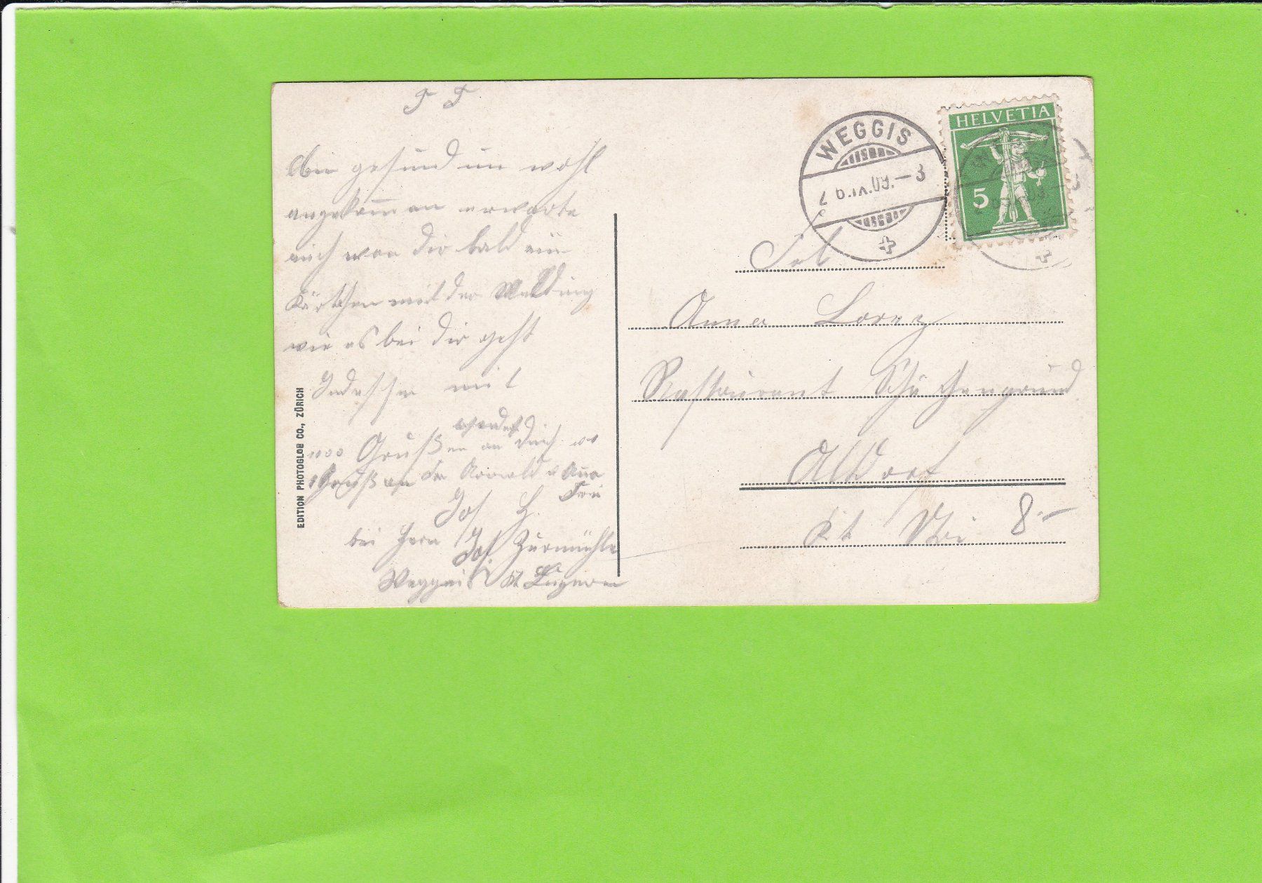 Cartoline postali: Weggis-1909 gelaufen – Usato da St. Peterzell venduto da neckertal 1