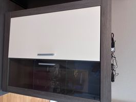 Meuble TV et étagère murale bois blanc bon état