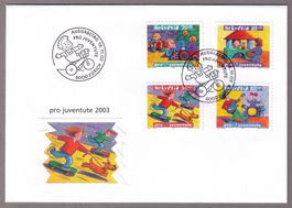 2003_J369A-372A_PRO JUVENTUTE Recht auf Freizeit +Spiel_FDC!