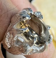 Neuer Adlerring - ein Rauchquarz gehalten von 2 Adlern