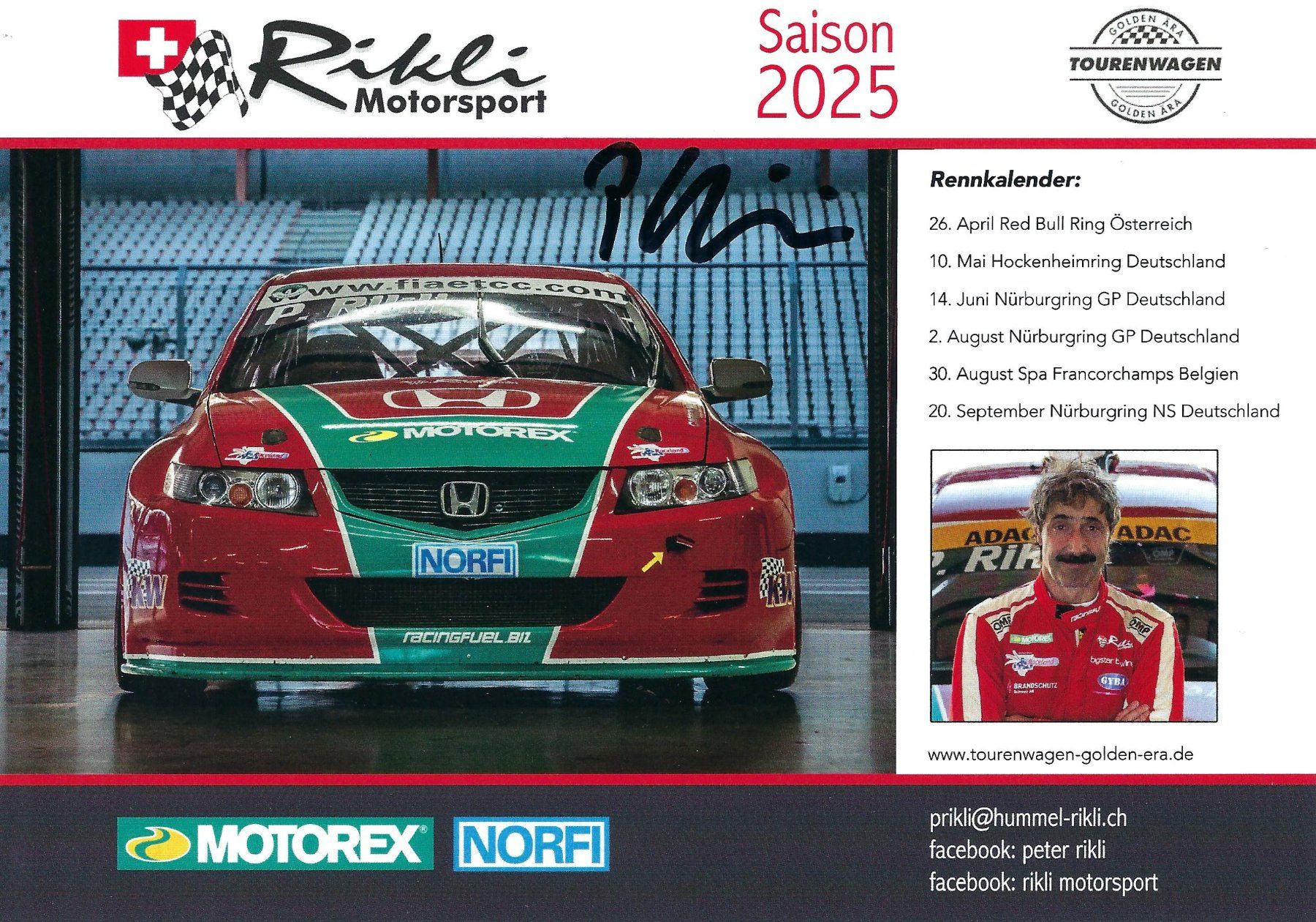 Autografi: Autogrammkarte; Peter Rikli, Tourenwagen – Usato da Aarburg venduto da Hktm