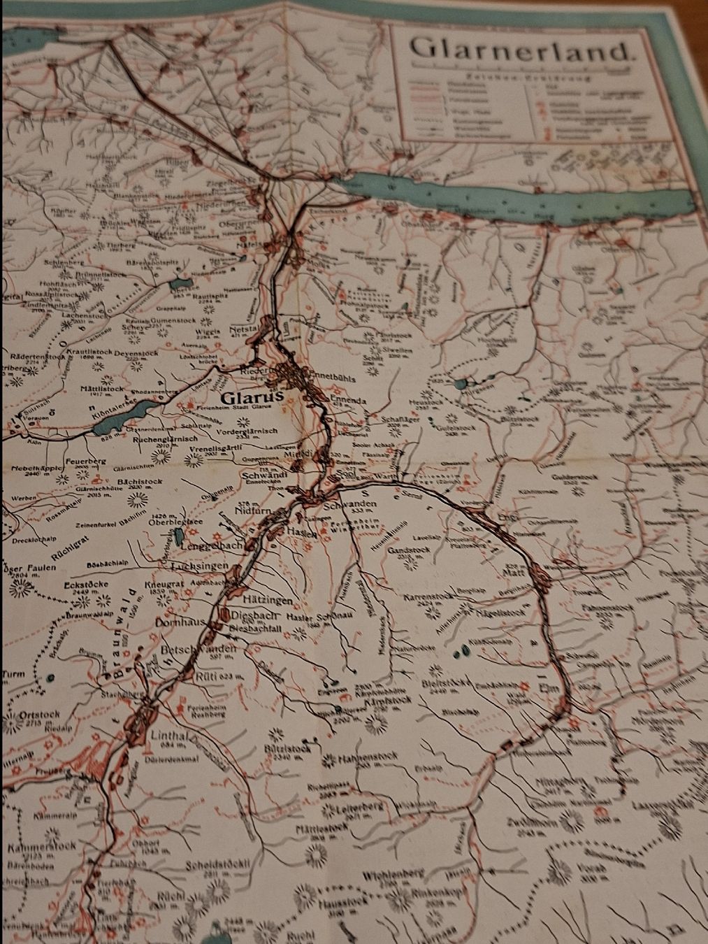 Cartine & Atlanti: Glarnerland Exkursionskarte 1912 – Usato da Ganterschwil venduto da HeidiuPeter 3