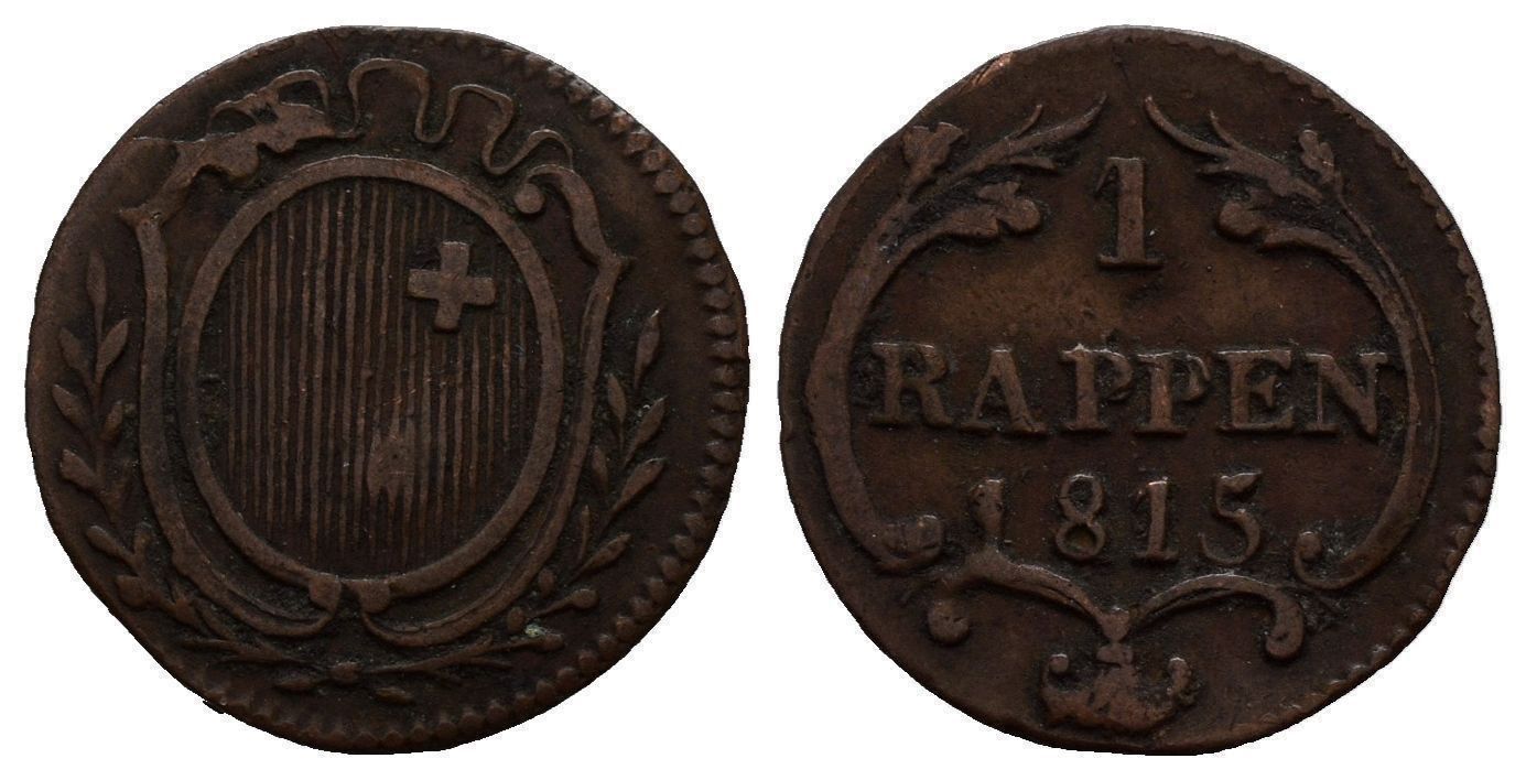 Tutti le monete: Schwyz Rappen 1815  /907 – Usato da Trimbach venduto da Solothurn1