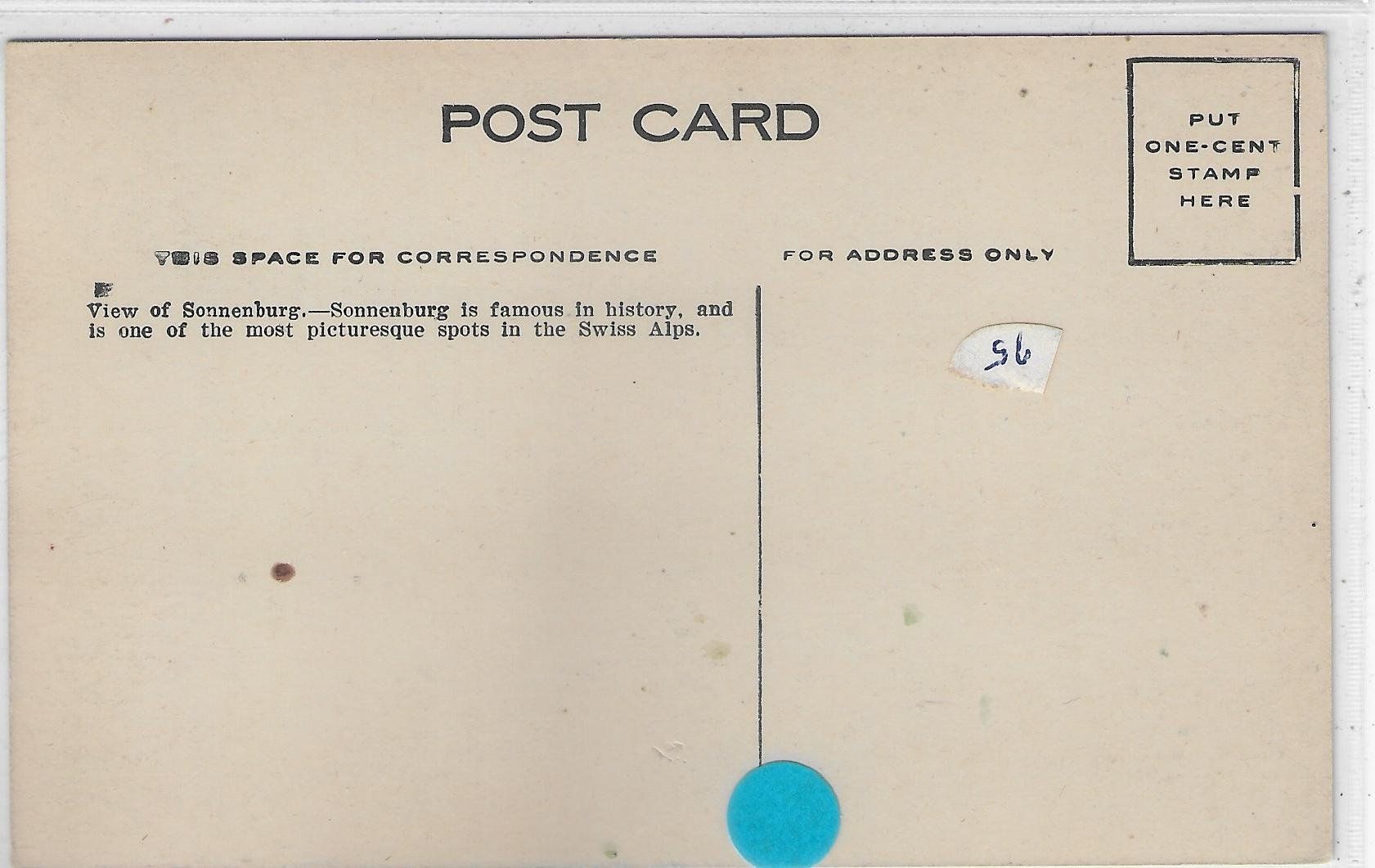 Cartoline postali: Sonnenberg in the swiss alps?? – Usato da Ettingen venduto da Kartenplanet 1