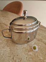 Edelstahl Zuckerdose / Bonbondose mit Deckel Ernst Hecker