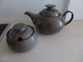 Théière et sucrier GREYSTONE Denby Fine Stoneware
