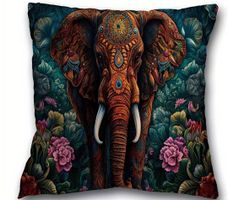 Kissenbezug Elefant Mandala Indien Exotik Bunt NEU