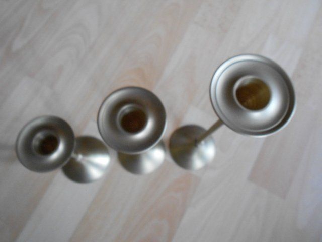 Portacandele: 3 Kerzenständer Messing 25 /20/ und 15 cm – Usato da Flühli LU venduto da primula-47 1