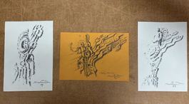 3 x Original Zeichnungen von Freddy Madörin 1983  (ID b3217)